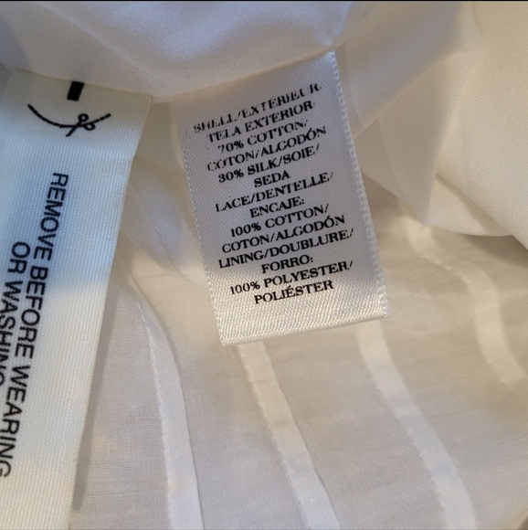 Ann Taylor Womens SZ 4 Silk blend White skirt pintuck pleating lace trim lined - Picture 5 of 8